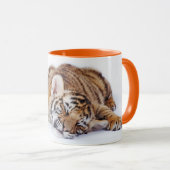 Niedliche Kleintiere | Sleepy Baby Tiger Cub Tasse (VorderseiteRechts)