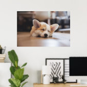 Niedliche Kleintiere | Sleepy Corgi Poster (Heimbüro)