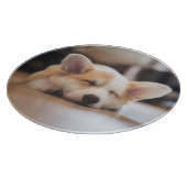 Niedliche Kleintiere | Sleepy Corgi Schneidebrett (Ecke)