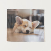Niedliche Kleintiere | Sleepy Corgi Wandteppich (Vorderseite (Horizontal))