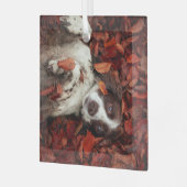 Niedliche Kleintiere | Spanier im Herbstbereich Ornament Aus Glas (Vorderseite links)