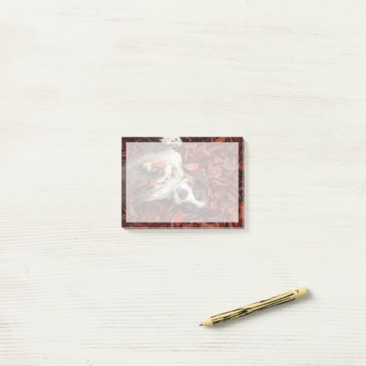 Niedliche Kleintiere | Spanier im Herbstbereich Post-it Klebezettel (Auf Schreibtisch)