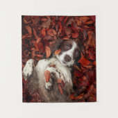 Niedliche Kleintiere | Spanier im Herbstbereich Wandteppich (Vorderseite)