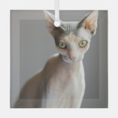 Niedliche Kleintiere | Sphinx Cat Ornament Aus Glas (Vorderseite)