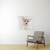 Niedliche Kleintiere | Sweet Baby Corgi Wandteppich (Beispiel (Horizontal))