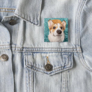 Niedliche Kleintiere Sweet Corgi Puppy Face Button