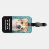 Niedliche Kleintiere | Sweet Corgi Puppy Face Gepäckanhänger (Rückseite horizontal)