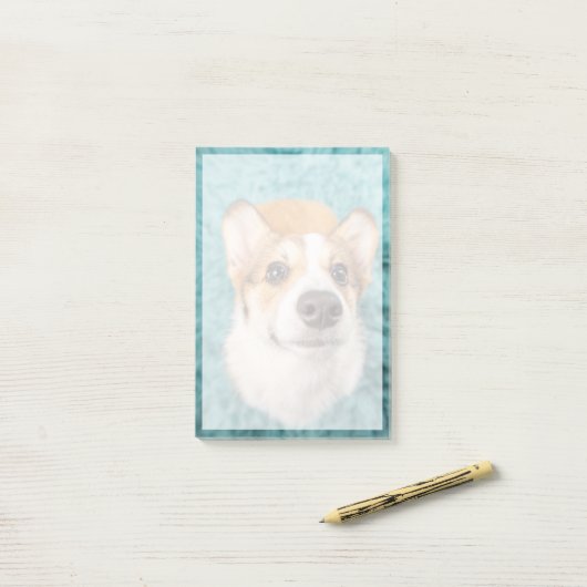 Niedliche Kleintiere | Sweet Corgi Puppy Face Post-it Klebezettel (Auf Schreibtisch)