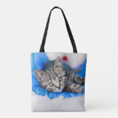 Niedliche Kleintiere | Tabby Kitten im Spieltunnel Tasche (Rückseite)