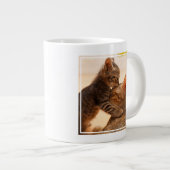 Niedliche Kleintiere | Tabby Kitten Kiss Jumbo-Tasse (Vorderseite Rechts)