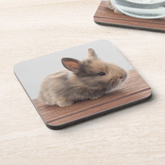 Niedliche Kleintiere | Tiny Baby Bunny Getränkeuntersetzer (Linke Seite)