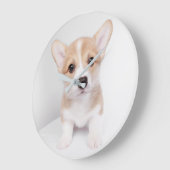 Niedliche Kleintiere | Tiny Corgi Große Wanduhr (Winkel)