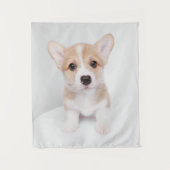 Niedliche Kleintiere | Tiny Corgi Wandteppich (Vorderseite)