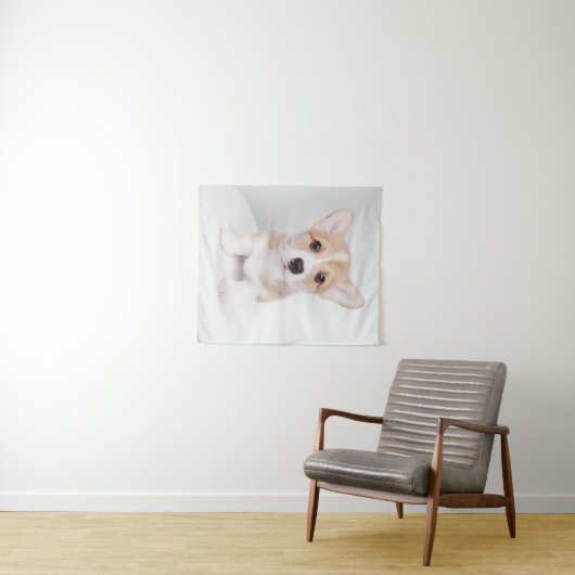 Niedliche Kleintiere | Tiny Corgi Wandteppich (Beispiel (Horizontal))