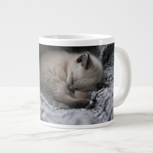 Niedliche Kleintiere | Tiny Kitten Schlafen Jumbo-Tasse (Vorderseite Rechts)