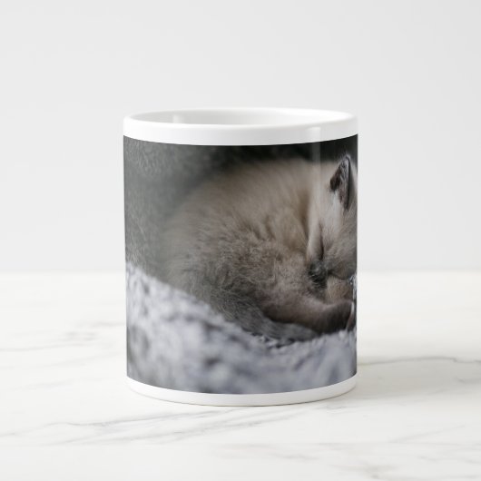 Niedliche Kleintiere | Tiny Kitten Schlafen Jumbo-Tasse (Vorderseite)