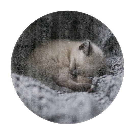 Niedliche Kleintiere | Tiny Kitten Schlafen Schneidebrett (Vorderseite)