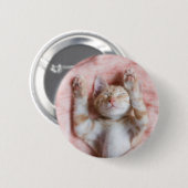Niedliche Kleintiere | Tiny Orange Striped Kitten Button (Vorne & Hinten)