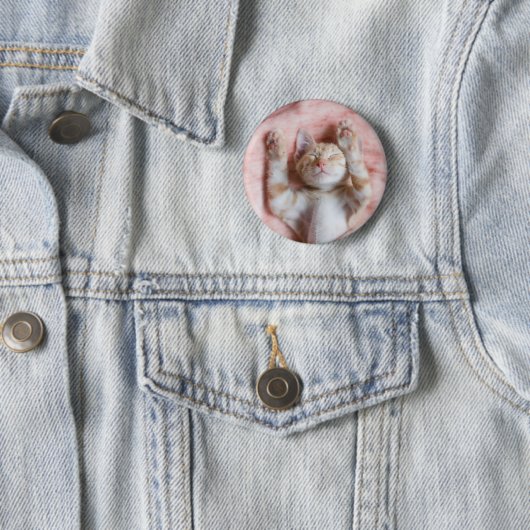 Niedliche Kleintiere | Tiny Orange Striped Kitten Button (Beispiel)