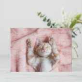 Niedliche Kleintiere | Tiny Orange Striped Kitten Dankeskarte (Stehend Vorderseite)