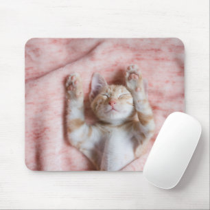 Niedliche Kleintiere Tiny Orange Striped Kitten Mousepad