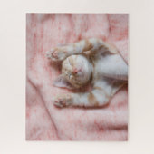 Niedliche Kleintiere | Tiny Orange Striped Kitten Puzzle (Vertikal)