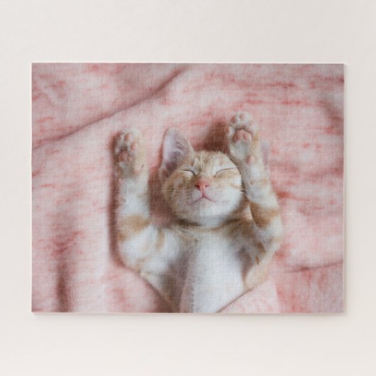 Niedliche Kleintiere | Tiny Orange Striped Kitten Puzzle (Horizontal)