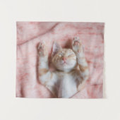 Niedliche Kleintiere | Tiny Orange Striped Kitten Wandteppich (Vorderseite (Horizontal))