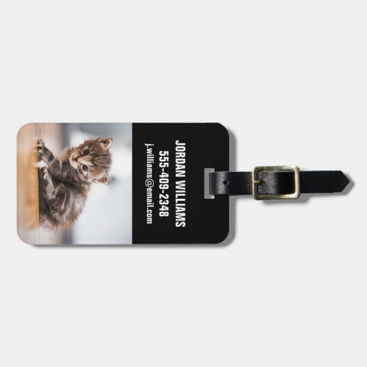 Niedliche Kleintiere | Tiny Tabby Kitten Gepäckanhänger (Vorderseite horizontal)