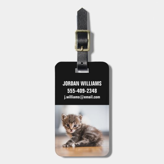 Niedliche Kleintiere | Tiny Tabby Kitten Gepäckanhänger (Vorderseite vertikal)