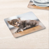 Niedliche Kleintiere | Tiny Tabby Kitten Rechteckiger Pappuntersetzer (angewinkelt)