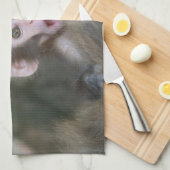 Niedliche Kleintiere | Überraschender Schneeaffe Geschirrtuch (Viertel Falte)