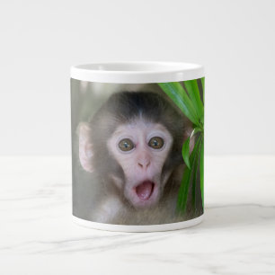 Niedliche Kleintiere Überraschender Schneeaffe Jumbo-Tasse