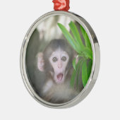 Niedliche Kleintiere | Überraschender Schneeaffe Ornament Aus Metall (Links)