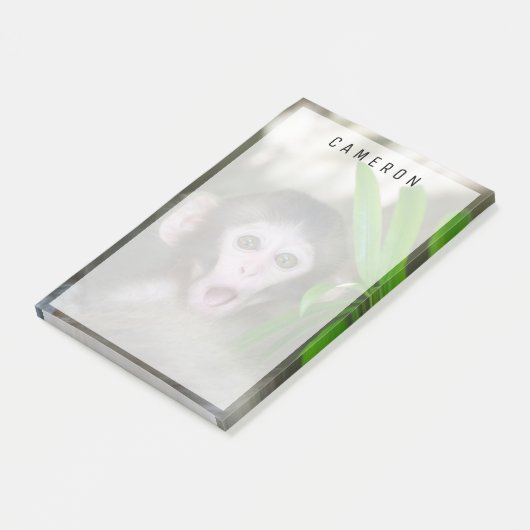 Niedliche Kleintiere | Überraschender Schneeaffe Post-it Klebezettel (angewinkelt)