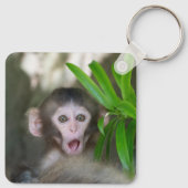 Niedliche Kleintiere | Überraschender Schneeaffe Schlüsselanhänger (Rückseite)