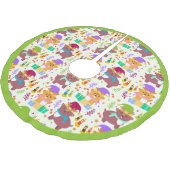 Niedliche Kleintiere Weihnachtskletterkinder Polyester Weihnachtsbaumdecke (Schrägansicht)