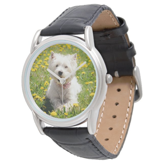 Niedliche Kleintiere | Westie Hund in Lüstern Armbanduhr (Schrägansicht)