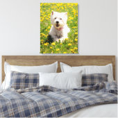 Niedliche Kleintiere | Westie Hund in Lüstern Leinwanddruck (Insitu (Schlafzimmer))