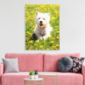 Niedliche Kleintiere | Westie Hund in Lüstern Leinwanddruck (Insitu (Wohnzimmer))