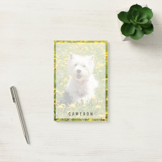 Niedliche Kleintiere | Westie Hund in Lüstern Post-it Klebezettel (Büro)
