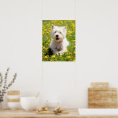 Niedliche Kleintiere | Westie Hund in Lüstern Poster (Küche)