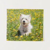 Niedliche Kleintiere | Westie Hund in Lüstern Wandteppich (Vorderseite (Horizontal))