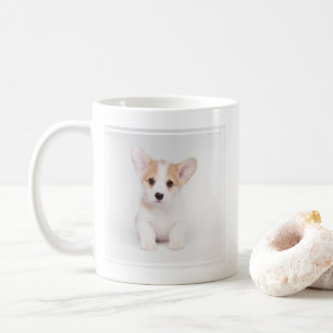 Niedliche Kleintiere White Corgi Puppy Kaffeetasse