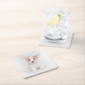 Niedliche Kleintiere | White Corgi Puppy Rechteckiger Pappuntersetzer (Vor Ort)