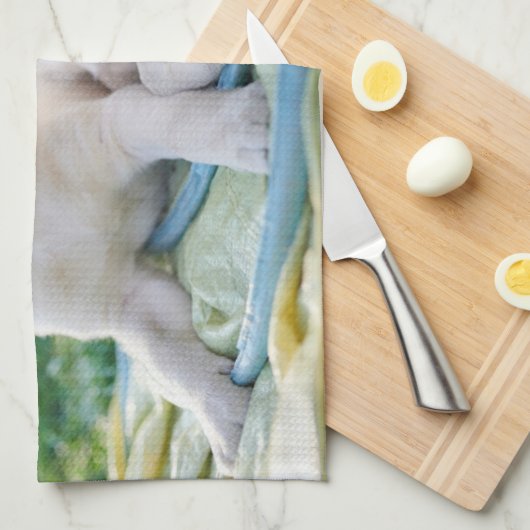 Niedliche Kleintiere | Yellow Labrador Retrievers Geschirrtuch (Viertel Falte)