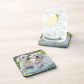 Niedliche Kleintiere | Yellow Labrador Retrievers Getränkeuntersetzer (Rechte Seite)