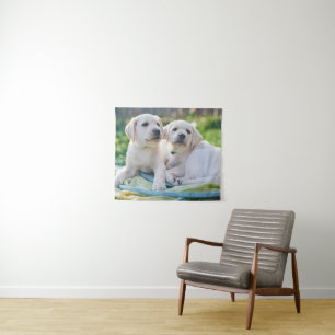 Niedliche Kleintiere Yellow Labrador Retrievers Wandteppich