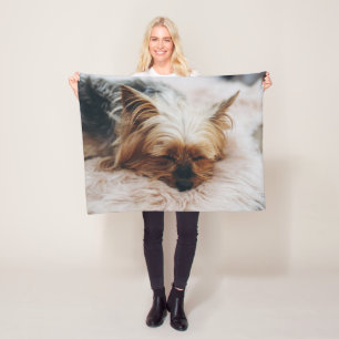 Niedliche Kleintiere Yorkshire Terrier Fleecedecke
