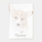 Niedliche Kleintiere | Young Corgi Puppy Post-it Klebezettel (Vorderseite)